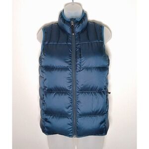 REI Goose Down Puffer Vest Womens XS Navy Blue Top Security Pocket Outdoor Warm‎